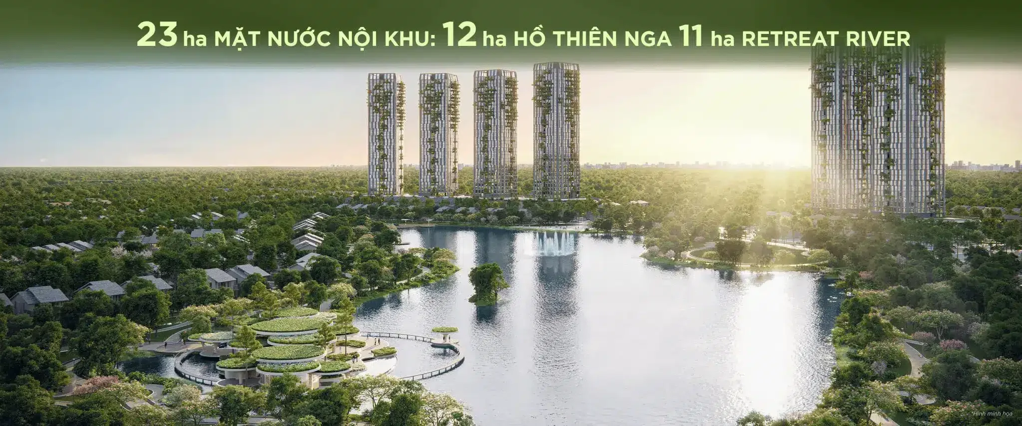 Hệ thống 23ha mặt nước nội khu và dòng sông Retreat River thơ mộng - Cố vấn Bùi Nguyệt Minh