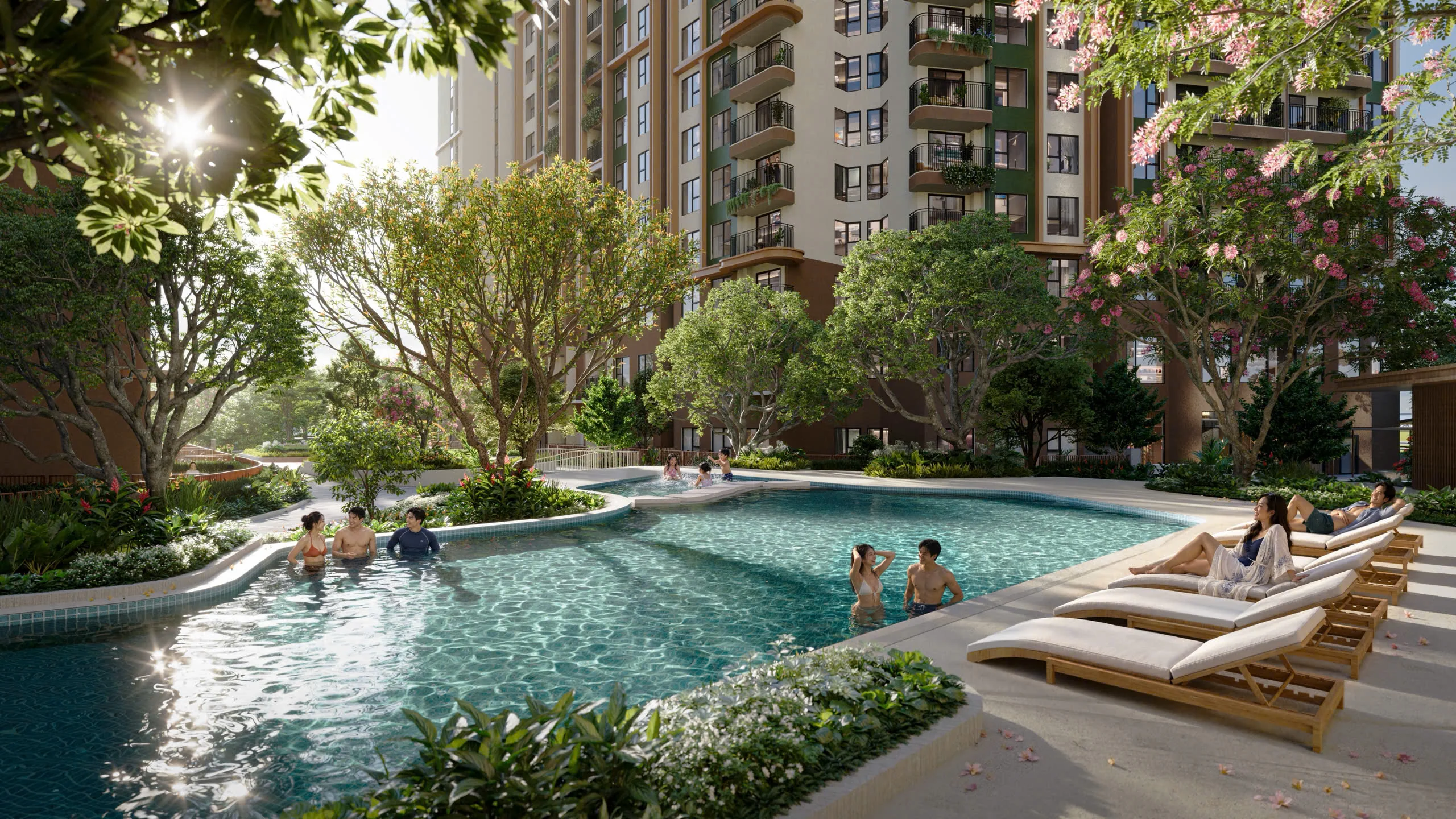 Hồ bơi resort điện phân muối Norton Park Gamuda Land