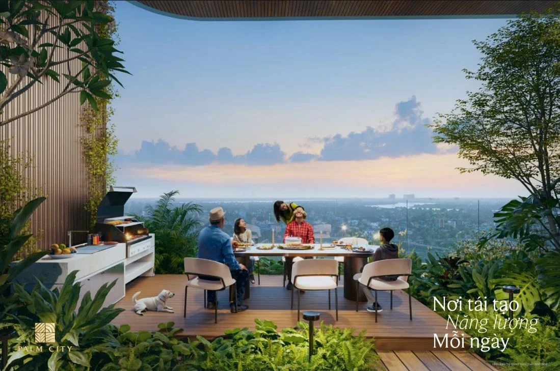 Rooftop BBQ terrace and family entertainment lounge at Palm River