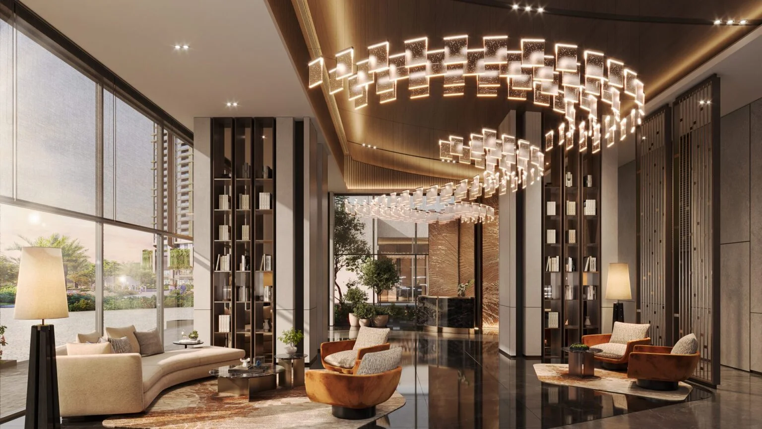 Sảnh đón thông tầng chuẩn khách sạn 5 sao Grand Starlight Lobby khẳng định đẳng cấp gia chủ