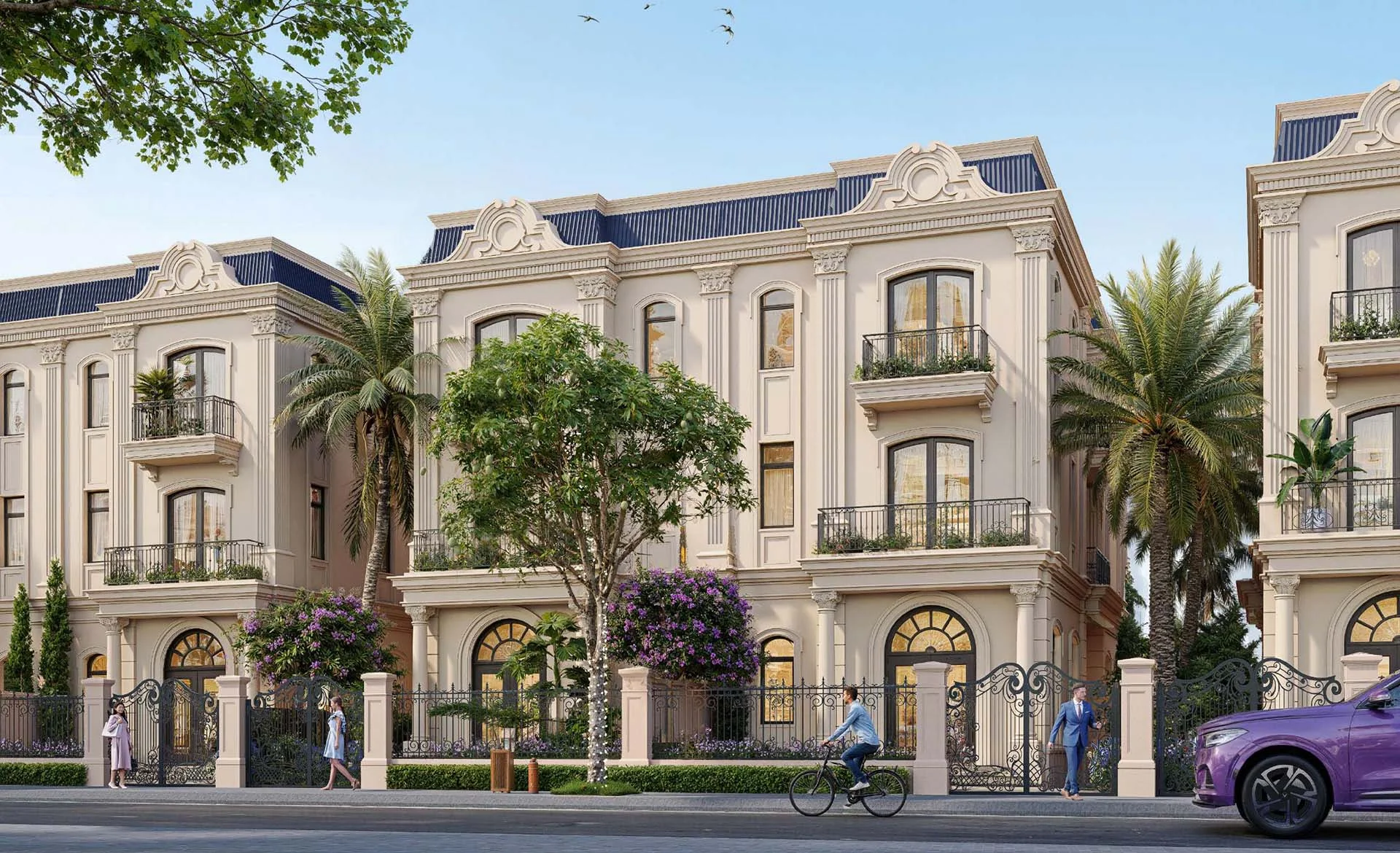 Phối cảnh đại lộ thương mại sầm uất ven biển tại Vinhomes Cần Giờ