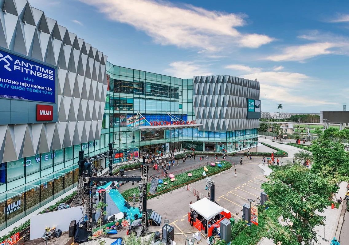 Phối cảnh trung tâm thương mại Vincom Mega Mall Grand Park mô hình Park-in-Mall quy mô lớn nhất miền Nam